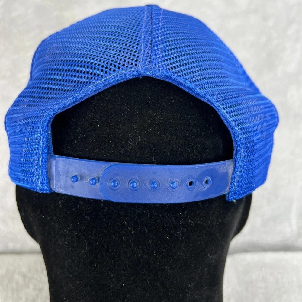 Vintage 1983 Fudge Champ Trucker Hat Large Blue Mesh Snapback Sportcap Retro